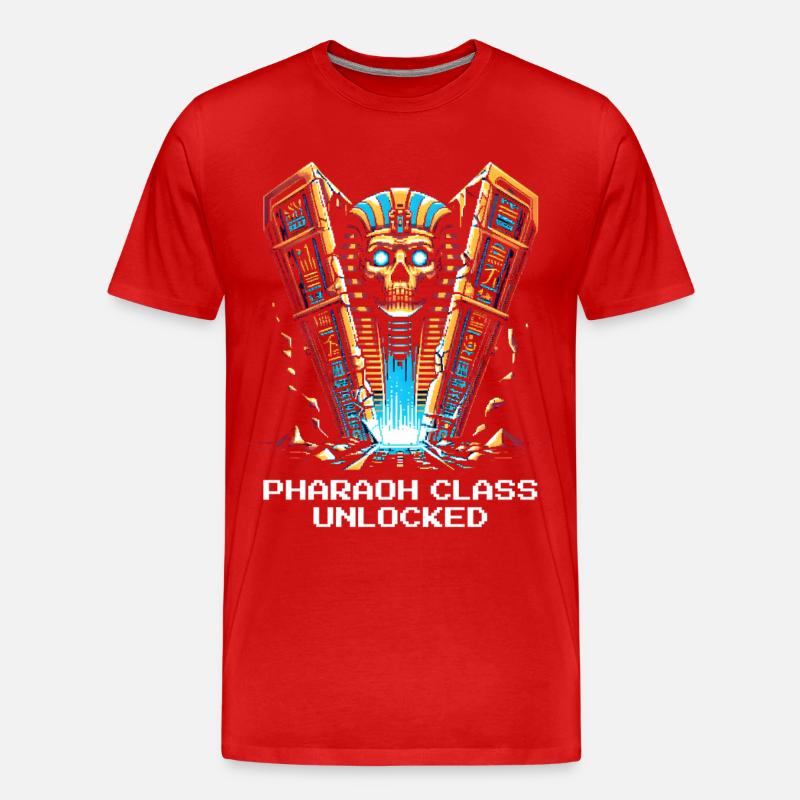 Pharaoh Class Unlocked | Egypt, RPG - Men's Premium Organic T-Shirt - red