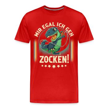 Gaming - Männer Premium Bio T-Shirt - Rot - Vorne - Damien (186cm)