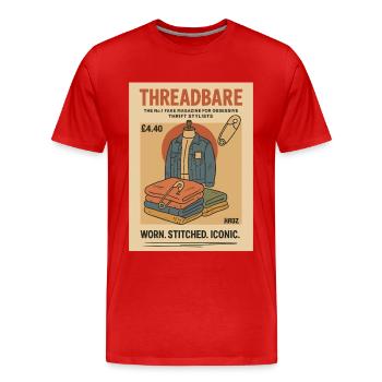 Utilisé Cousu Iconique - T-shirt bio Premium Homme - rouge - Devant - Damien (186cm)