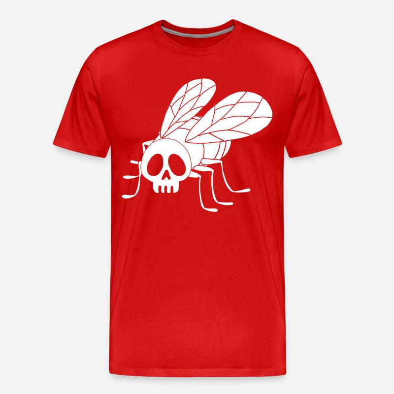 Fly Skull (weiß) - Männer Premium Bio T-Shirt - Rot