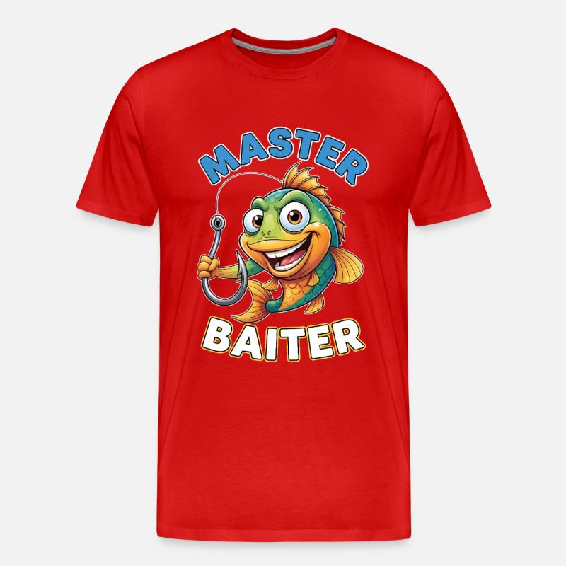 Master Baiter – Lustiger Angler Spruch - Männer Premium Bio T-Shirt - Rot