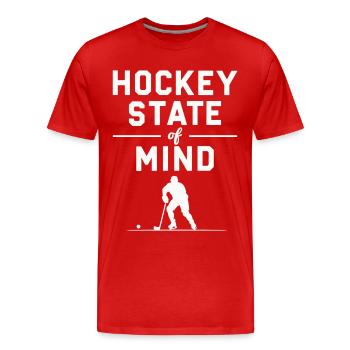 Eishockey SpruchState of Mind Fanartikel - Männer Premium Bio T-Shirt - Rot - Vorne - Damien (186cm)