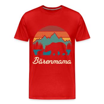 Werdende Mutter BÄRENMAMA Bald Mama Lustiges - Männer Premium Bio T-Shirt - Rot - Vorne - Damien (186cm)