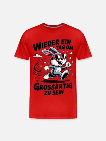 Funny cartoon bunny with sunglasses - Men's Premium Organic T-Shirt - red