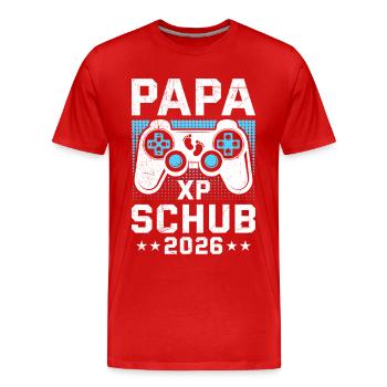 Gamer Papa PAPA XP SCHUB 2026 Lustiges - Männer Premium Bio T-Shirt - Rot - Vorne - Damien (186cm)