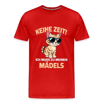 Cat No Time Must Be Funny To My Girls - Men's Premium Organic T-Shirt - red - Front - Damien (186cm)