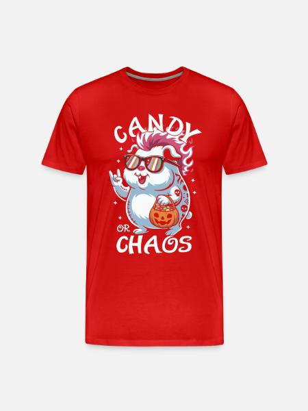 Chaotic Punk Guinea Pig Halloween Hamster - Men's Premium Organic T-Shirt - red