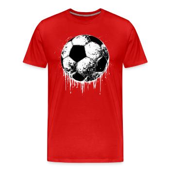 Fußball-Ball-Soccer - Männer Premium Bio T-Shirt - Rot - Vorne - Damien (186cm)