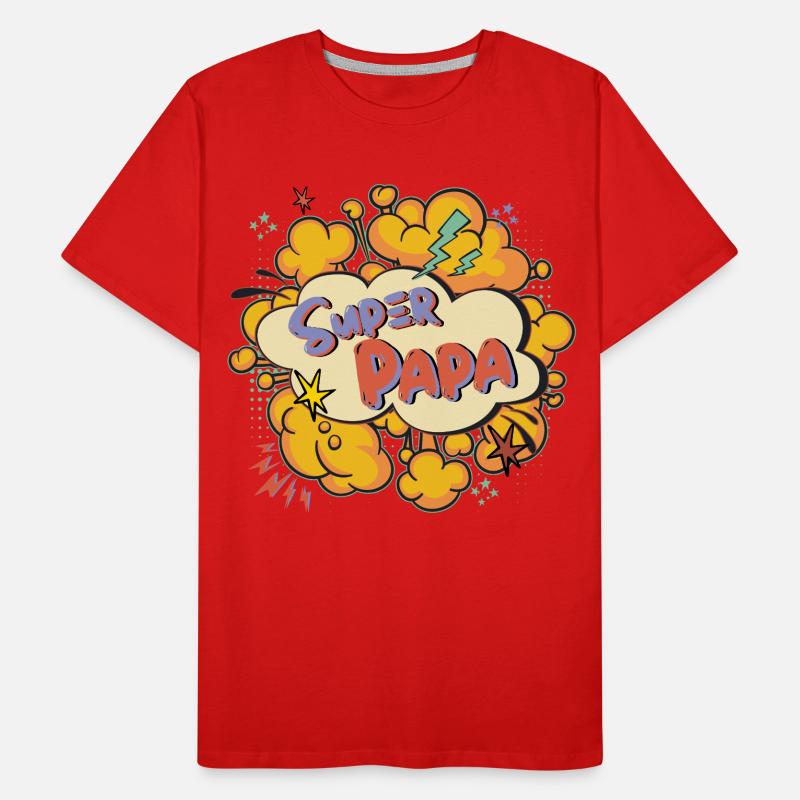 Super Papa Comic Explosion Männer Premium Bio T-Shirt