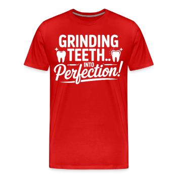 Zähneknirschen in Perfektion Dental Lab Tech - Männer Premium Bio T-Shirt - Rot - Vorne - Damien (186cm)