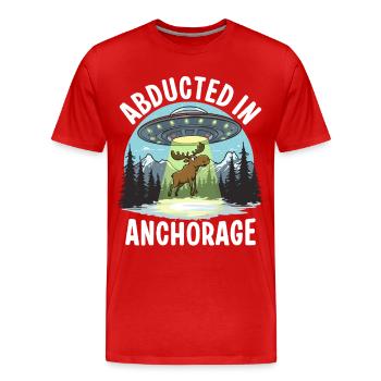 Kidnapped in Anchorage - Men's Premium Organic T-Shirt - red - Front - Damien (186cm)