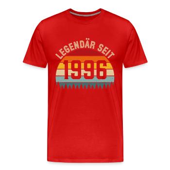 Legendary since 1996 – Born in 1996 - Men's Premium Organic T-Shirt - red - Front - Damien (186cm)