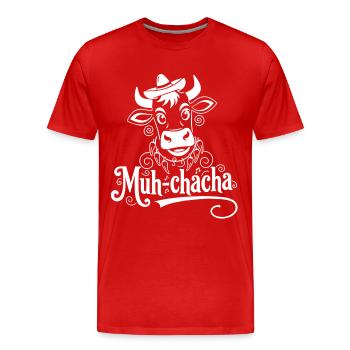Vache Moo-ChaCha avec des fioritures - T-shirt bio Premium Homme - rouge - Devant - Damien (186cm)