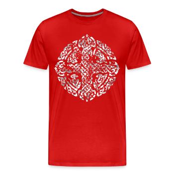 Celtic Cross - Men's Premium Organic T-Shirt - red - Front - Damien (186cm)