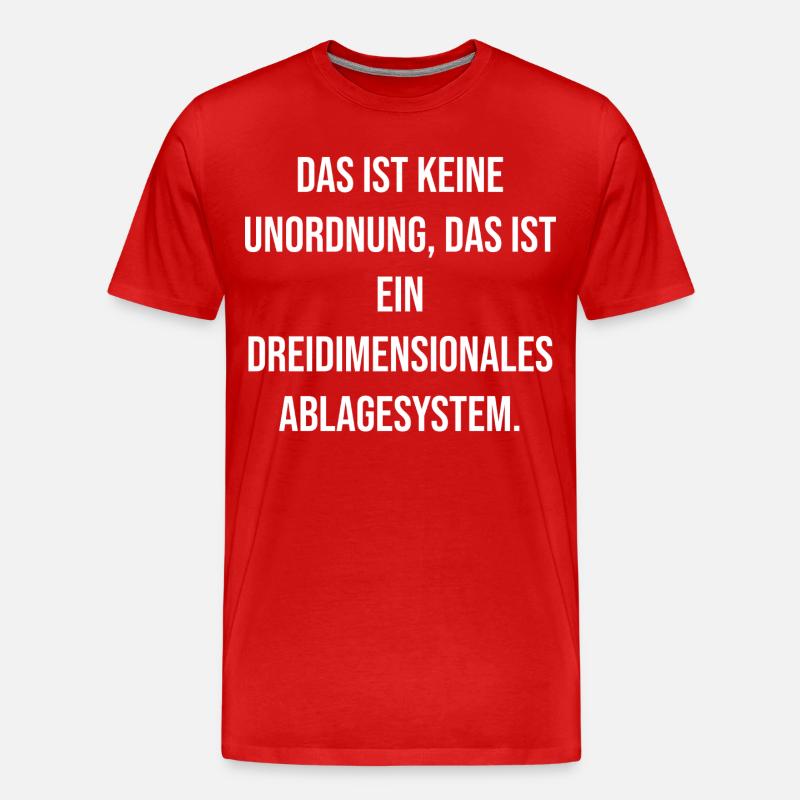 Dreidimensionales Ablagesystem Spruch - Männer Premium Bio T-Shirt - Rot