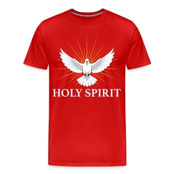Heiliger Geist Taube mit Strahlen Glaube Religion - Männer Premium Bio T-Shirt - Rot - Vorne - Damien (186cm)