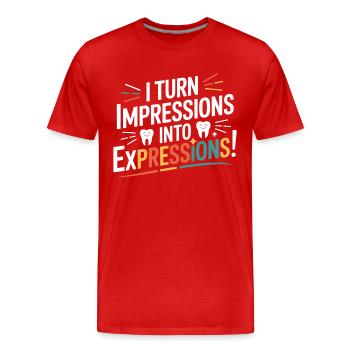 Dentallabor Wachs Bildhauerei Kunst - Männer Premium Bio T-Shirt - Rot - Vorne - Damien (186cm)