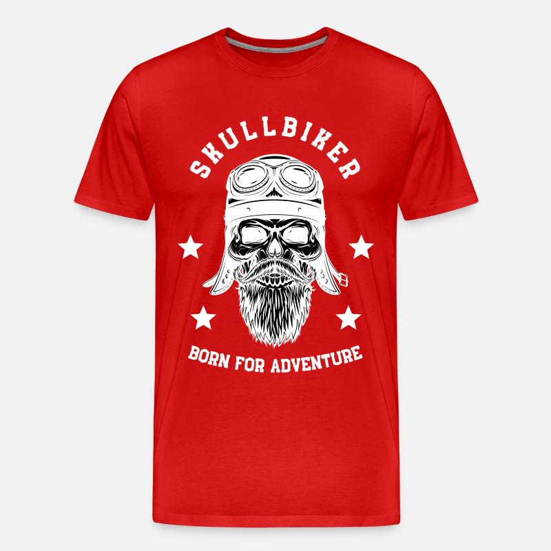 Skullbiker - Männer Premium Bio T-Shirt - Rot