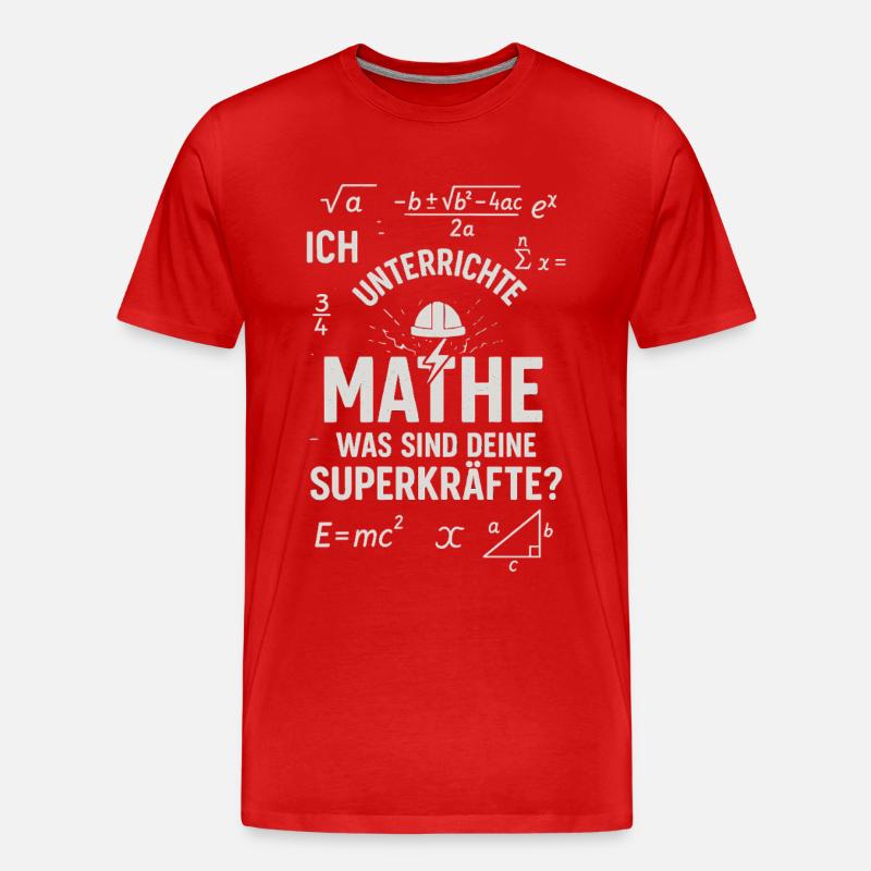 Math Superpowers – I Distinguish Math Teachers - Men's Premium Organic T-Shirt - red