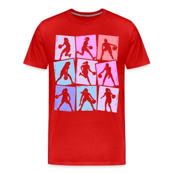 Basketball Girls Women - Men's Premium Organic T-Shirt - red - Front - Damien (186cm)