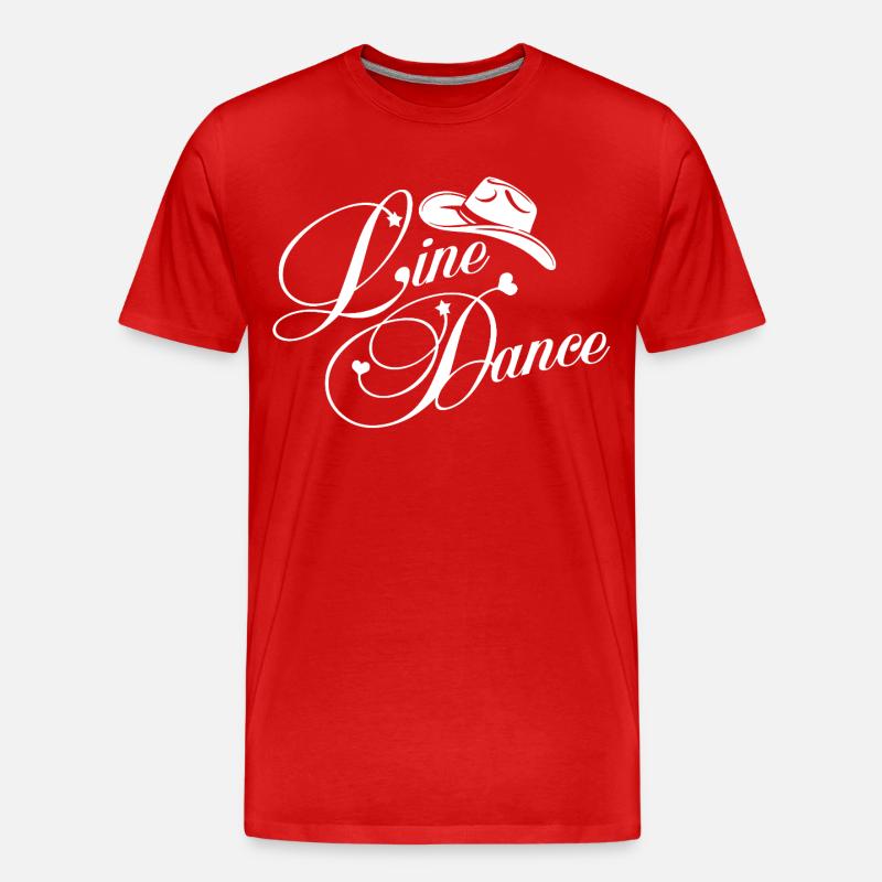 Line Dance Silhouette mit Hut - Männer Premium Bio T-Shirt - Rot