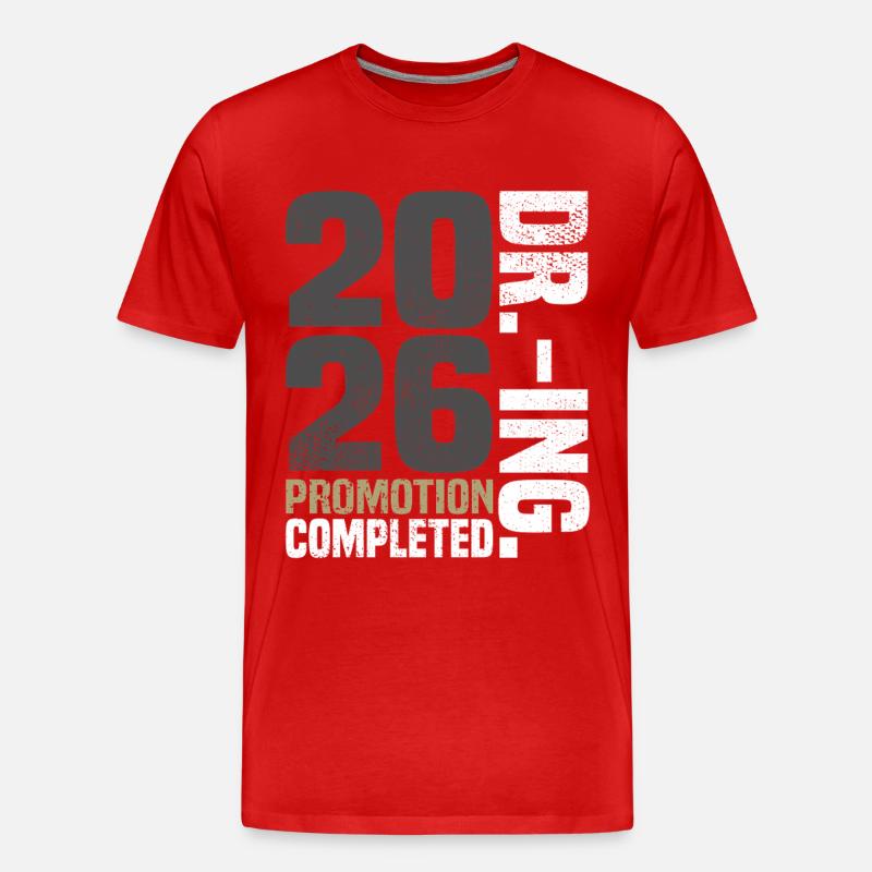 Dr. Ing. Promotion Completed - Männer Premium Bio T-Shirt - Rot