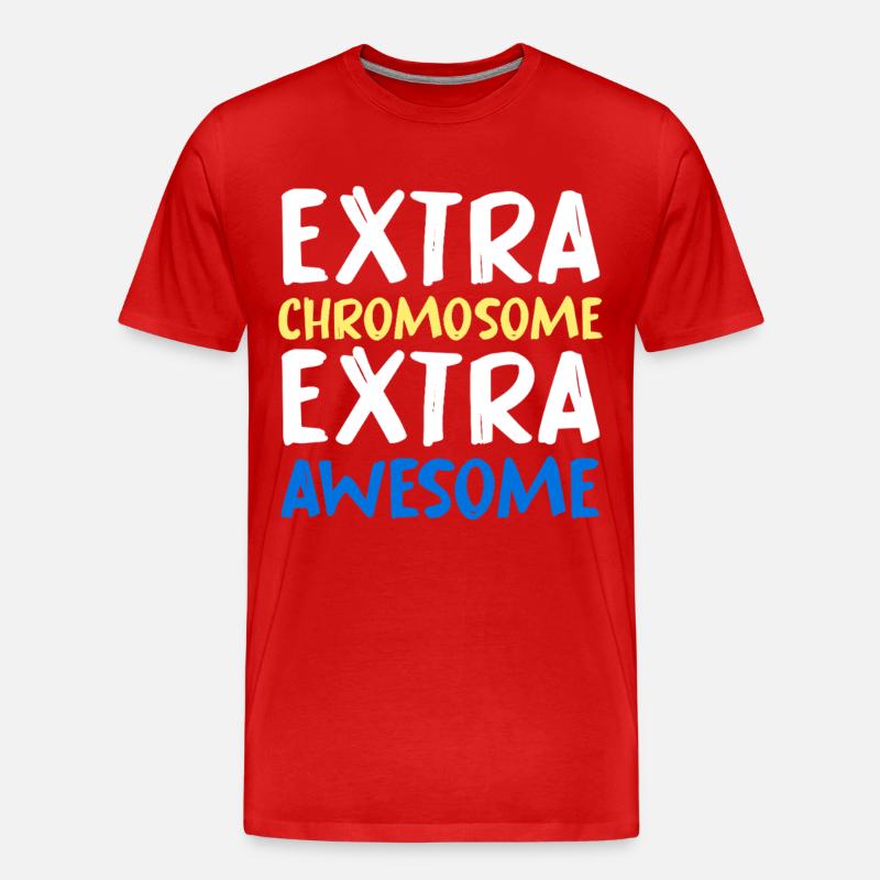 Extra Chromosome Extra Awesome - Männer Premium Bio T-Shirt - Rot