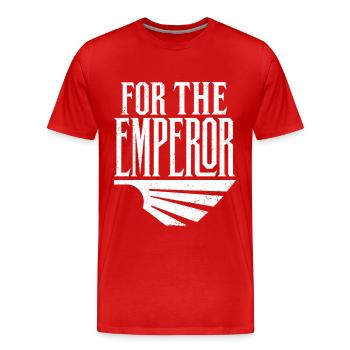 Pour L’Empereur. Scifi Space Gaming Design - T-shirt bio Premium Homme - rouge - Devant - Damien (186cm)