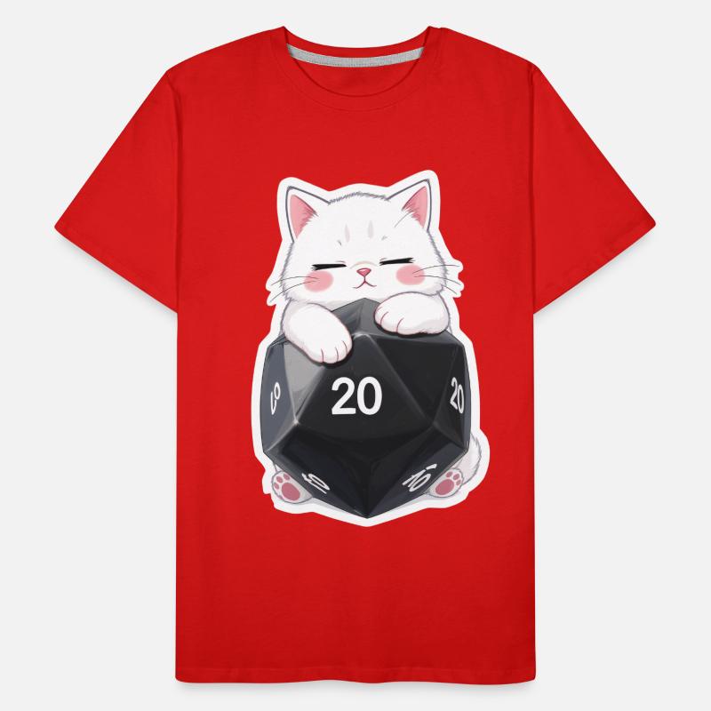 Sleeping Cat Hugging W20 Cube – Cartoon Men's Premium Organic T-Shirt