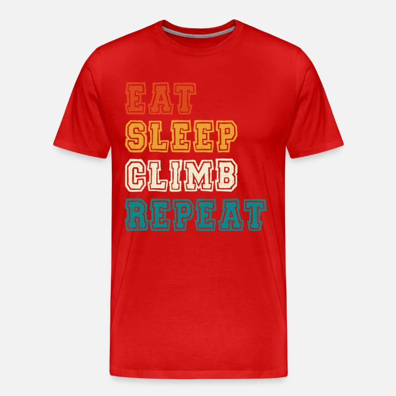 Eat Sleep Climb Repeat Design - Männer Premium Bio T-Shirt - Rot