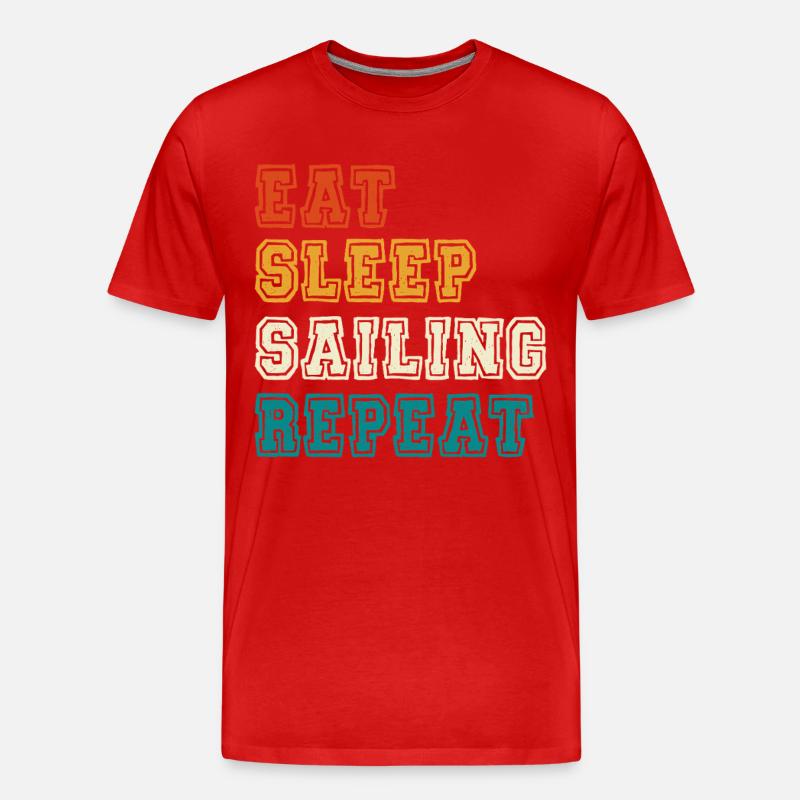 Eat Sleep Sailing Repeat - Männer Premium Bio T-Shirt - Rot