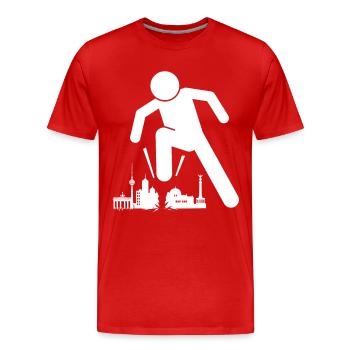 Berlin, c’est une silhouette d’horizon affreuse - T-shirt bio Premium Homme - rouge - Devant - Damien (186cm)