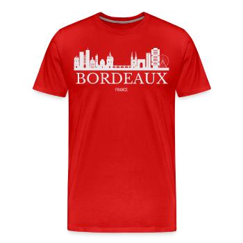 Silhouette de Bordeaux, Bordeaux France - T-shirt bio Premium Homme - rouge - Devant - Damien (186cm)