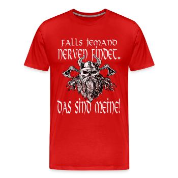 Lustiger Wikiger Viking Spruch: Das sind meine  - Männer Premium Bio T-Shirt - Rot - Vorne - Damien (186cm)