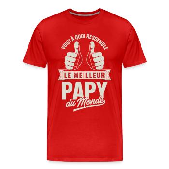 So sieht der beste Opa der Welt aus - Männer Premium Bio T-Shirt - Rot - Vorne - Damien (186cm)