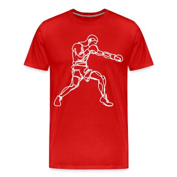 Boxer Zeichnung - Männer Premium Bio T-Shirt - Rot - Vorne - Damien (186cm)