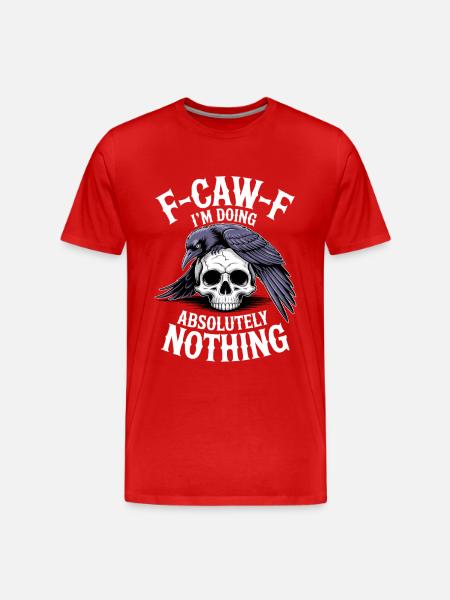 F-GAW-F Absolutely Nothing Skull Raven - Men's Premium Organic T-Shirt - red