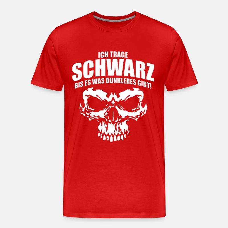 Schwarz Bis Dunkleres Schädel  - Männer Premium Bio T-Shirt - Rot