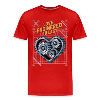 La technologie rencontre le cœur – T-shirt pour les ingénieurs - T-shirt bio Premium Homme - rouge - Devant - Damien (186cm)