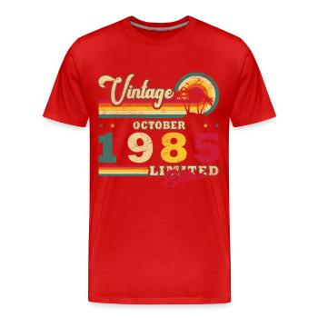 1985 October 1985 Jubilee October 1985 - Men's Premium Organic T-Shirt - red - Front - Damien (186cm)