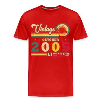 2005 October 2005 Jubilee October 2005 - Men's Premium Organic T-Shirt - red - Front - Damien (186cm)