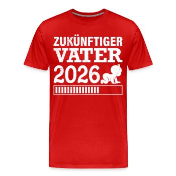FUTURE DAD 2026 Fatherhood Funny - Men's Premium Organic T-Shirt - red - Front - Damien (186cm)