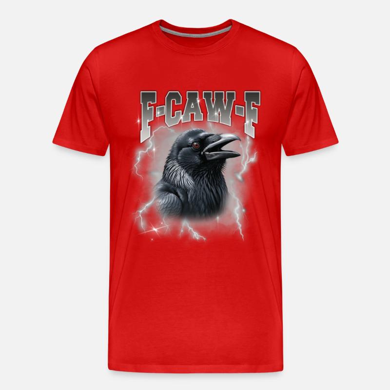 F-Caw-E Rabensturm Graphik - Männer Premium Bio T-Shirt - Rot