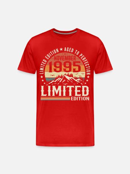November 1995 Unique Retro Anniversary - Men's Premium Organic T-Shirt - red