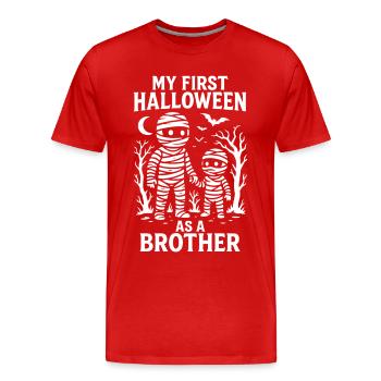 My First Halloween As A Brother Mummy Costume - Men's Premium Organic T-Shirt - red - Front - Damien (186cm)