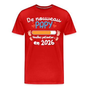 New Grandpa 2026 Humor Family Ad Big - Men's Premium Organic T-Shirt - red - Front - Damien (186cm)