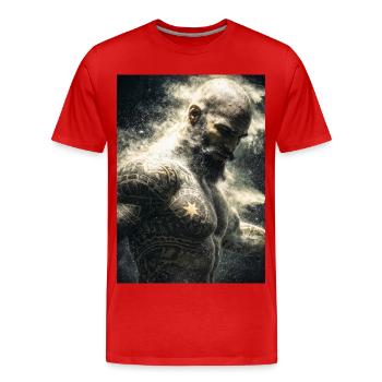 Staubgebundene Krieger-Tinte - Männer Premium Bio T-Shirt - Rot - Vorne - Damien (186cm)