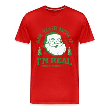 Weihnachtsmann Design für Weihnachten und Winter - Männer Premium Bio T-Shirt - Rot - Vorne - Damien (186cm)