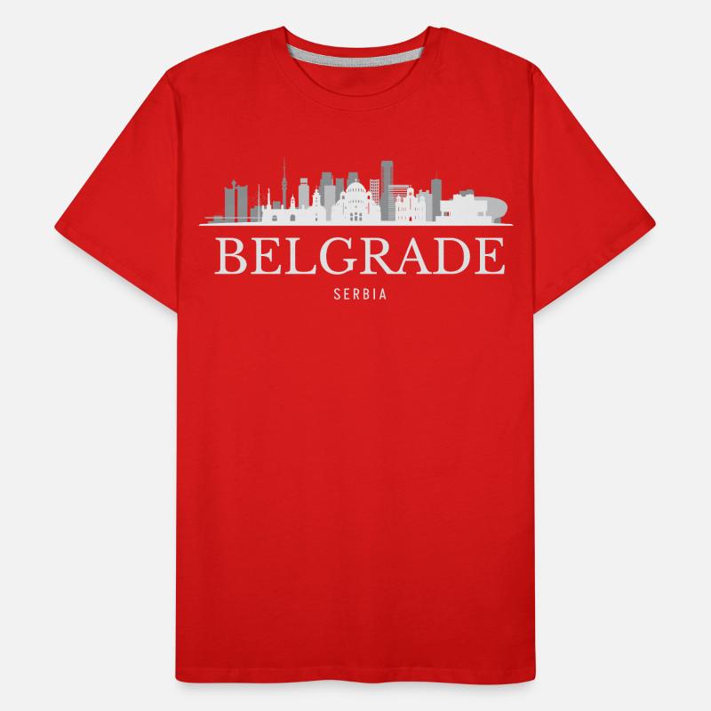 Silhouette de Belgrade, Belgrade Serbie T-shirt bio Premium Homme