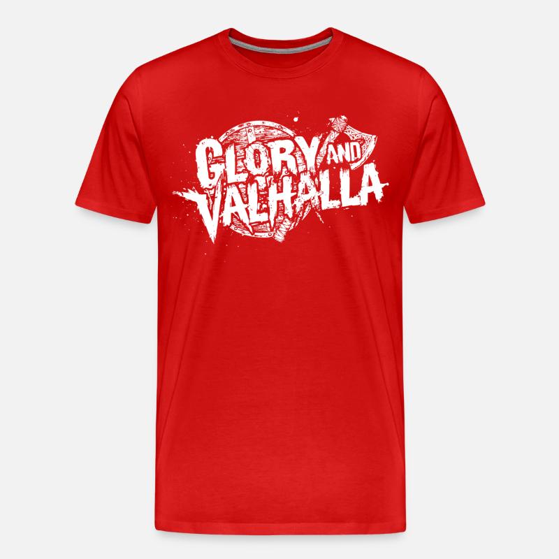 Glory and Valhalla - Männer Premium Bio T-Shirt - Rot